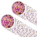 Black Orange Purple Mixed Holographic Chunky Glitter, 13g (2 Jars x 6.5g) Crafts Glitter Powder with 10g Gel and Brush, Halloween Iridescent Nail