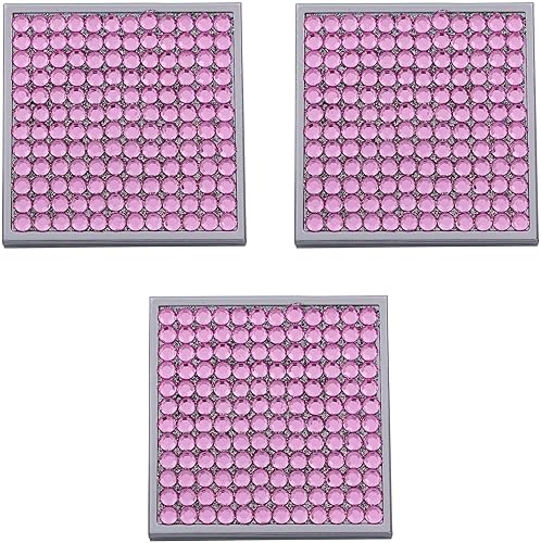 Stephanie Imports Set of 3 Double Sided Magnifying Square Compact Mirrors with Rhinestones (Pink Rose)