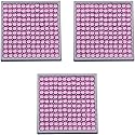 Stephanie Imports Set of 3 Double Sided Magnifying Square Compact Mirrors with Rhinestones (Pink Rose)