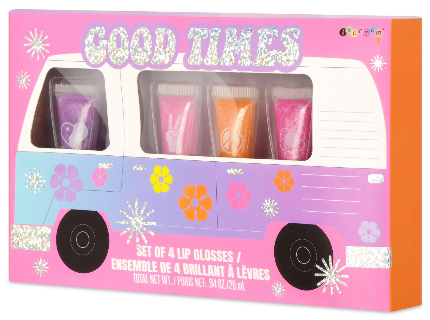 iscream Good Times 4-piece Glittery Berry Scented Classic Tube Lip Gloss Boxed Set