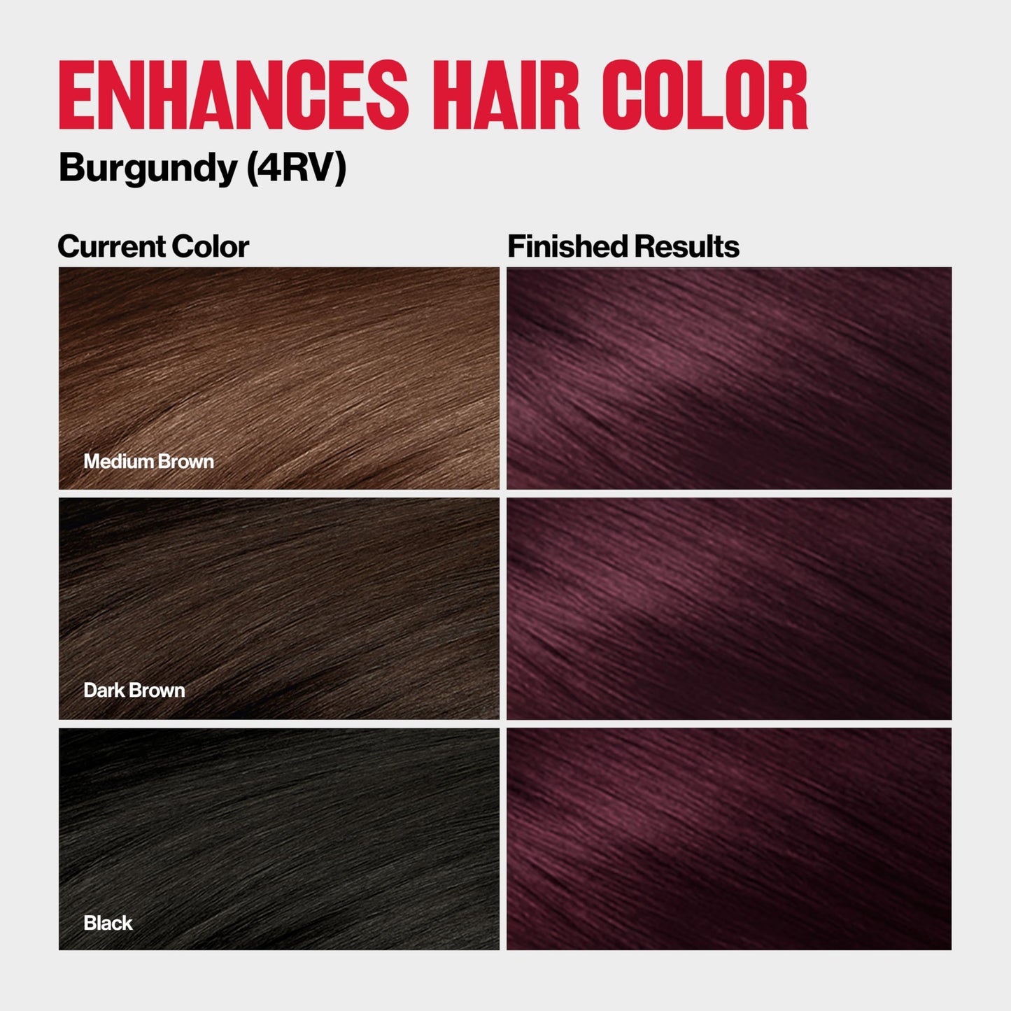 Revlon ColorSilk Tone + Gloss + Care Demi Permanent Hair Color, Dye Kit with Leave-In Scalp and Haircare Serum, 2x Shinier, 4x Stronger, 4RV Burgundy