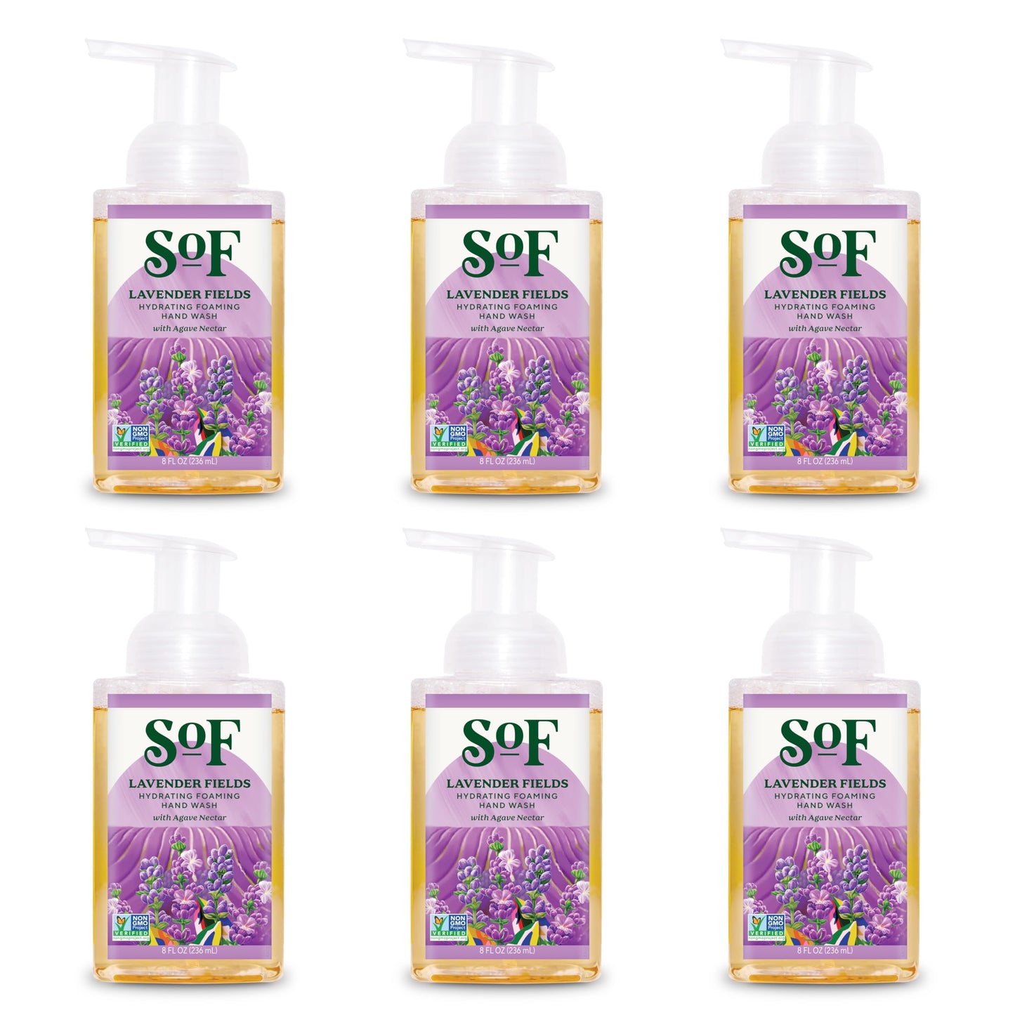 South Of France SoF Hydrating Foaming Hand Wash - With Organic Agave Nectar & Coconut Oil- Vegan & Non GMO- Free From Phthalates, Sulfates & Parabens