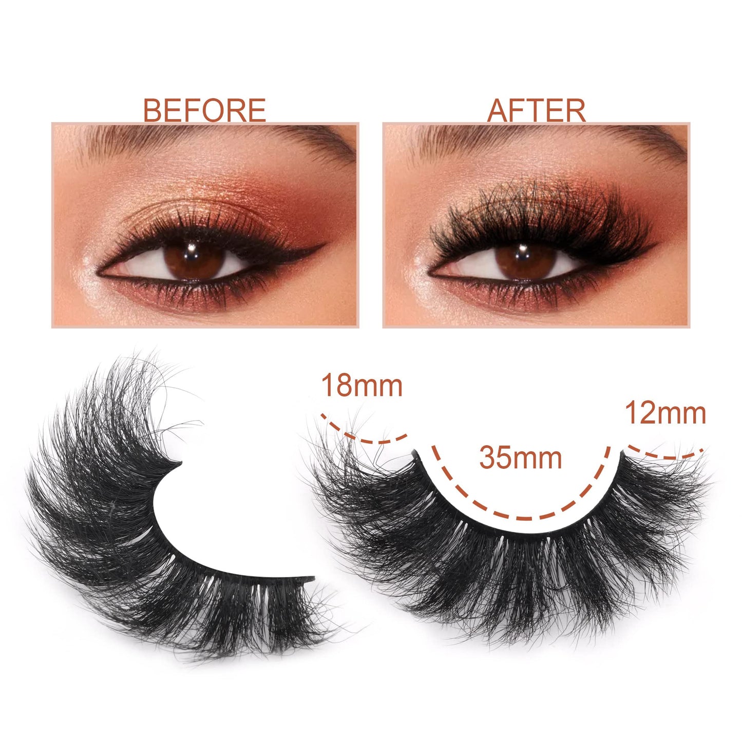 Fluff Mink Lashes Wispy False Eyelashes 18mm Thick Volume Faux Mink Lashes 7 Pairs Curly Fake Eyelashes Multipack by TOOCHUNAG Beauty and Personal Care TOOCHUNAG