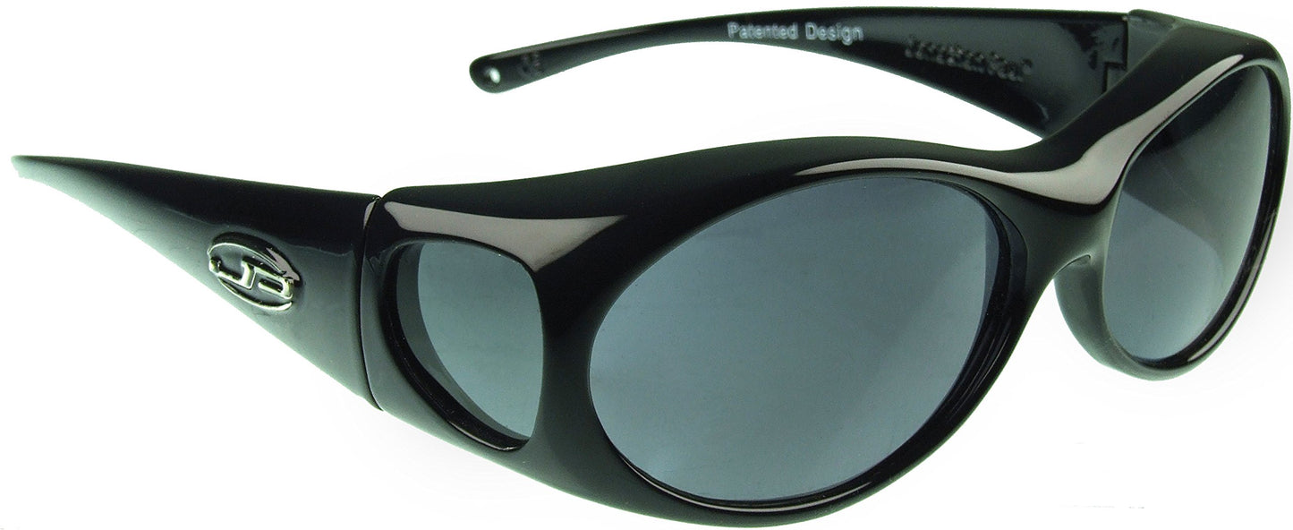 Fitovers Eyewear Aurora Sunglasses Midnight Oil - Polarized Grey Lens - Oval - 133mm X 39mm or 5 - 1/4" X 1 - 1/2"