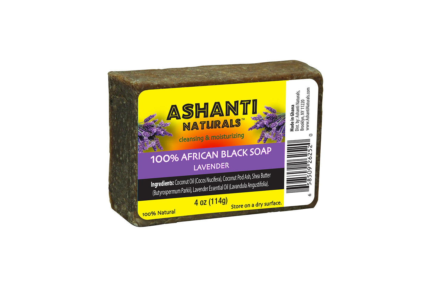 Ashanti Naturals Authentic African Black Soap Bar - African Black Soap Face Wash Acne Soap Bar, Natural African Black Soap Body Wash, Black Soap