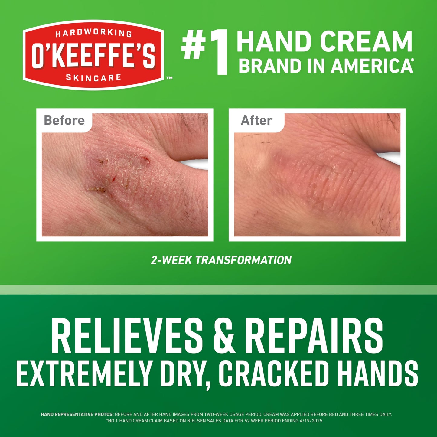 O'Keeffe's Working Hands Hand Cream in a Pumpable Jar for Extreme Dryness - 10oz Pump (1 Pack) - Repairing Skincare for Cracked, Dry Hands Beauty & Personal Care O'Keeffe's