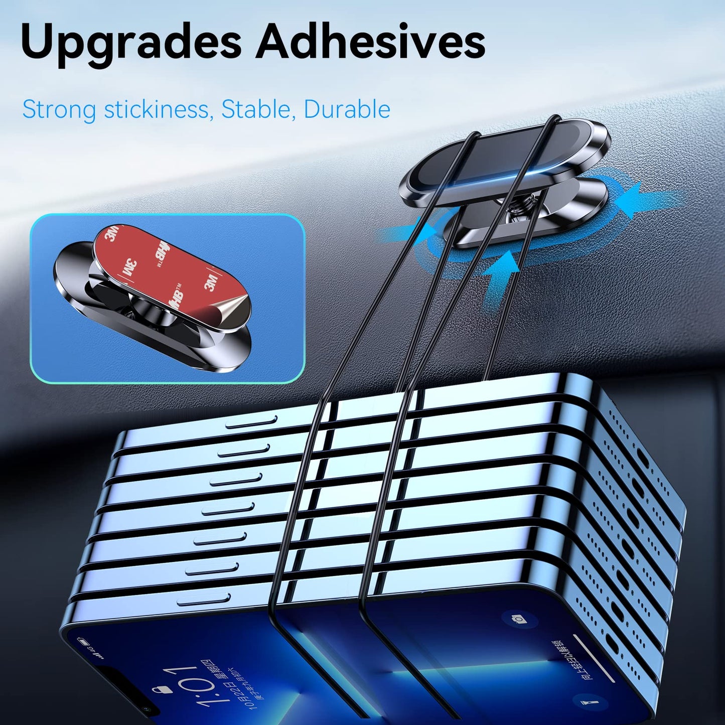 【2-Pack】 Magnetic Phone Holder for Car Dash【Strong Magnet】 Magnetic Car Phone Holder Mount 【4 Plate】 Phone Holders for Your Car Phone Mount for Car…