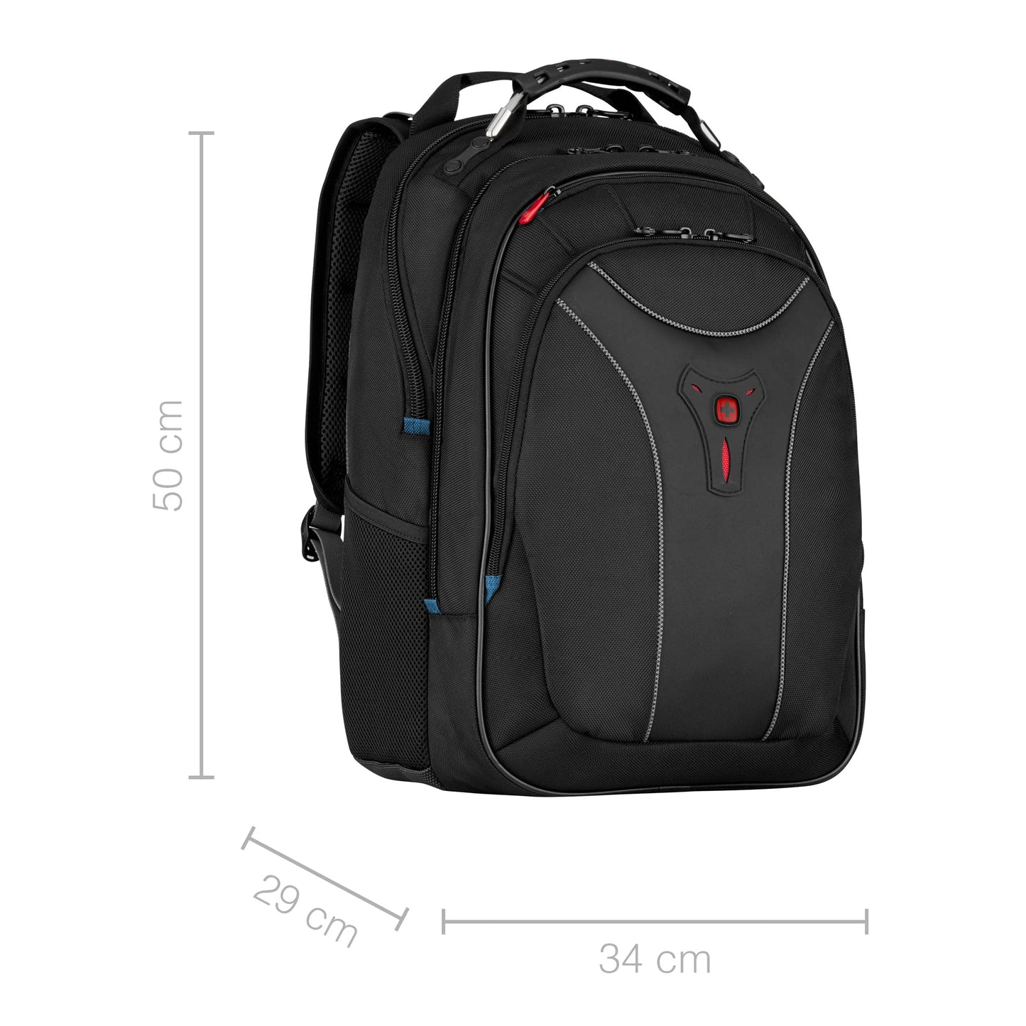 SwissGear Carbon II Black Notebook Backpack-Fits Apple Macbook Pro 15 inch and 17 inch