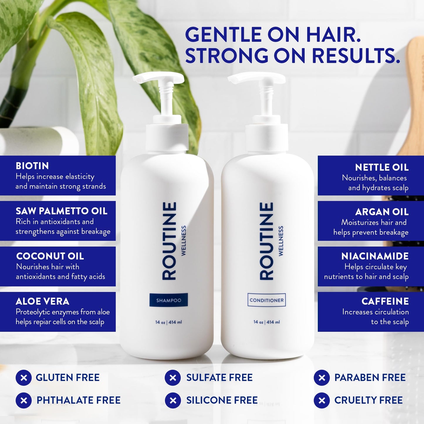 Routine Wellness Anti-Thinning Shampoo & Conditioner - Coconut & Vanilla Beauty and Personal Care Routine Wellness
