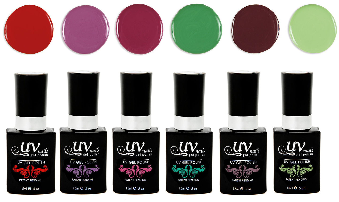 UV-NAILS Gel nail polish cure with UV or LED nail lamp gel polish for nails Set of 6 (CAPE COD) Beauty & Personal Care UV-NAILS