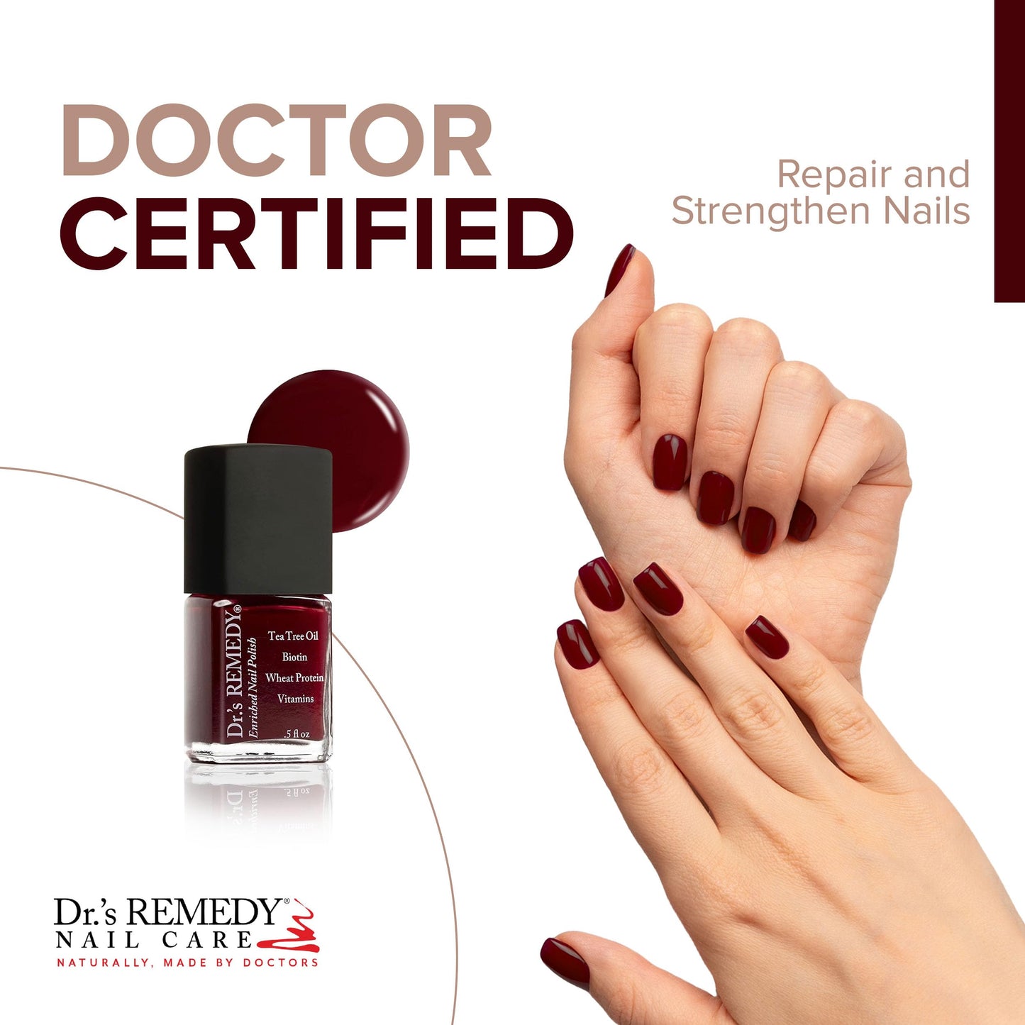 Dr’s Remedy Enriched Nail Polish: Non Toxic, All Natural, and Organic - Doctor Formulated: Strengthens, Restores, Heals, and Protects '24-Free'