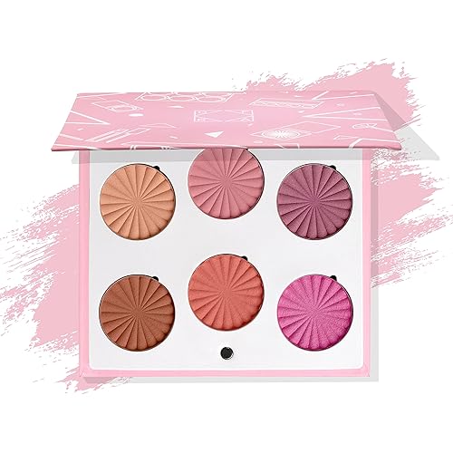 OFRA Mini Mix Face Palette Blushful - Blush Palette for Cheeks - 6 Pigmented Pressed Powder Shades - Travel-Friendly and Cruelty-Free Face Makeup