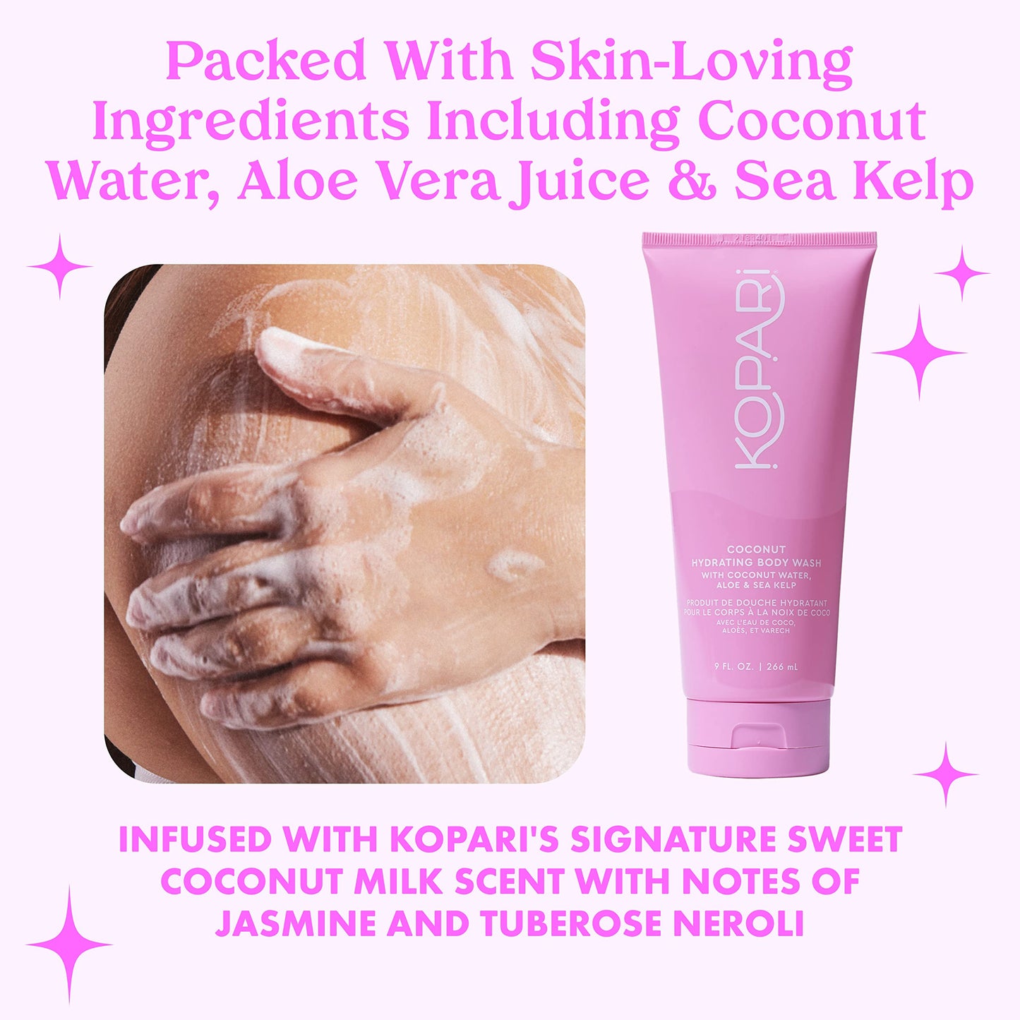 Kopari Hydrating Body Wash - Non-Toxic, Paraben Free, Gluten Free & Cruelty Free - Made with Organic Coconut Oil - 9 oz 2 Pack