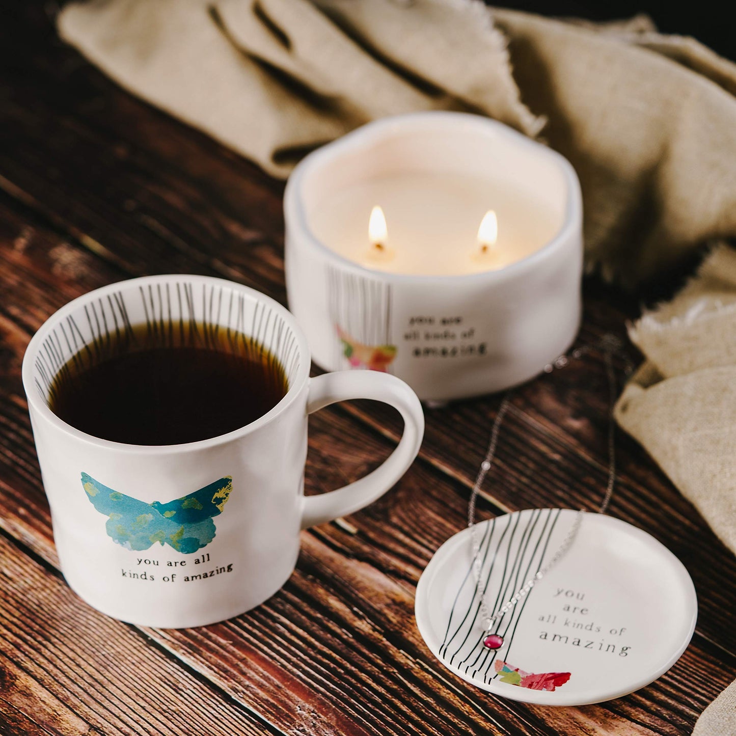 You are All Kinds of Amazing - 4 Inch Butterfly Keepsake Jewelry Trinket Dish