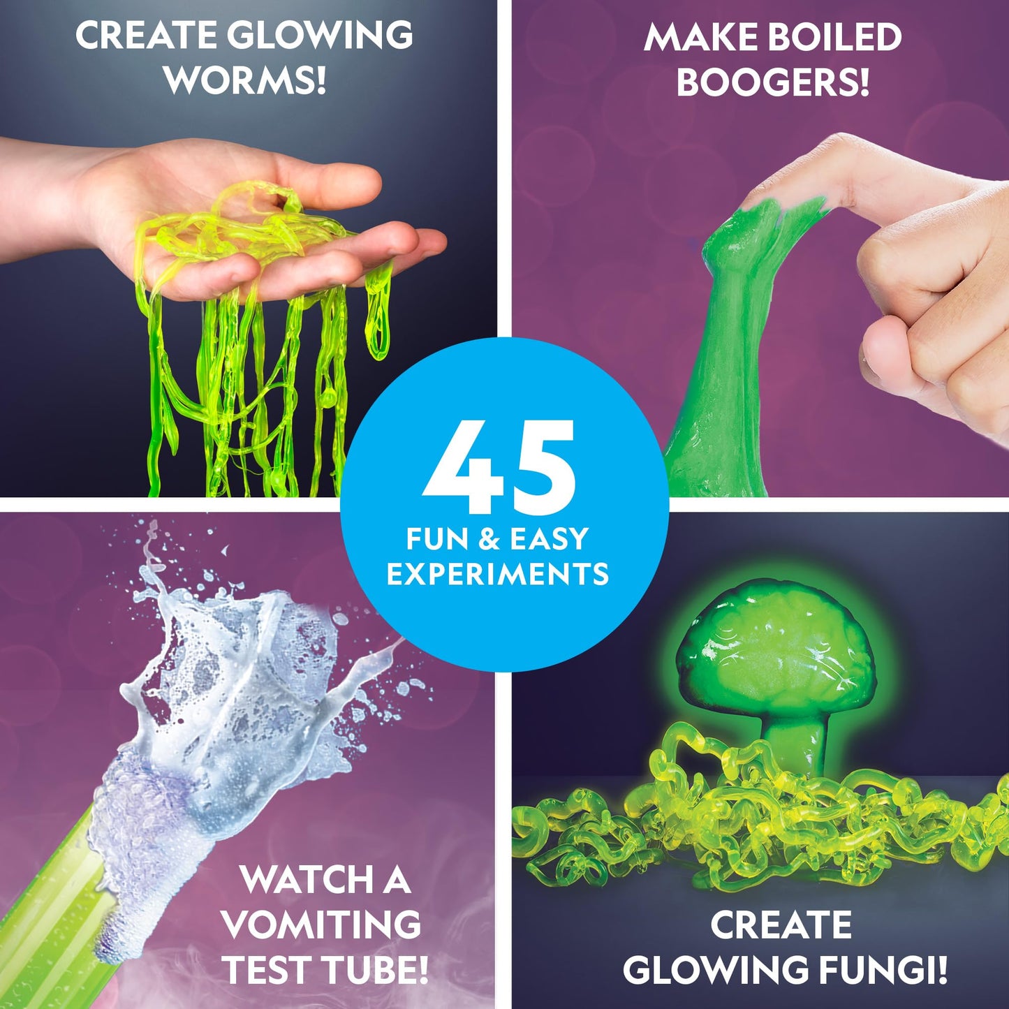 NATIONAL GEOGRAPHIC Gross Science Kit – 45 Experiments, Slime & Brain Dissection, Creepy STEM Toys & Halloween Gifts for Kids 8-12