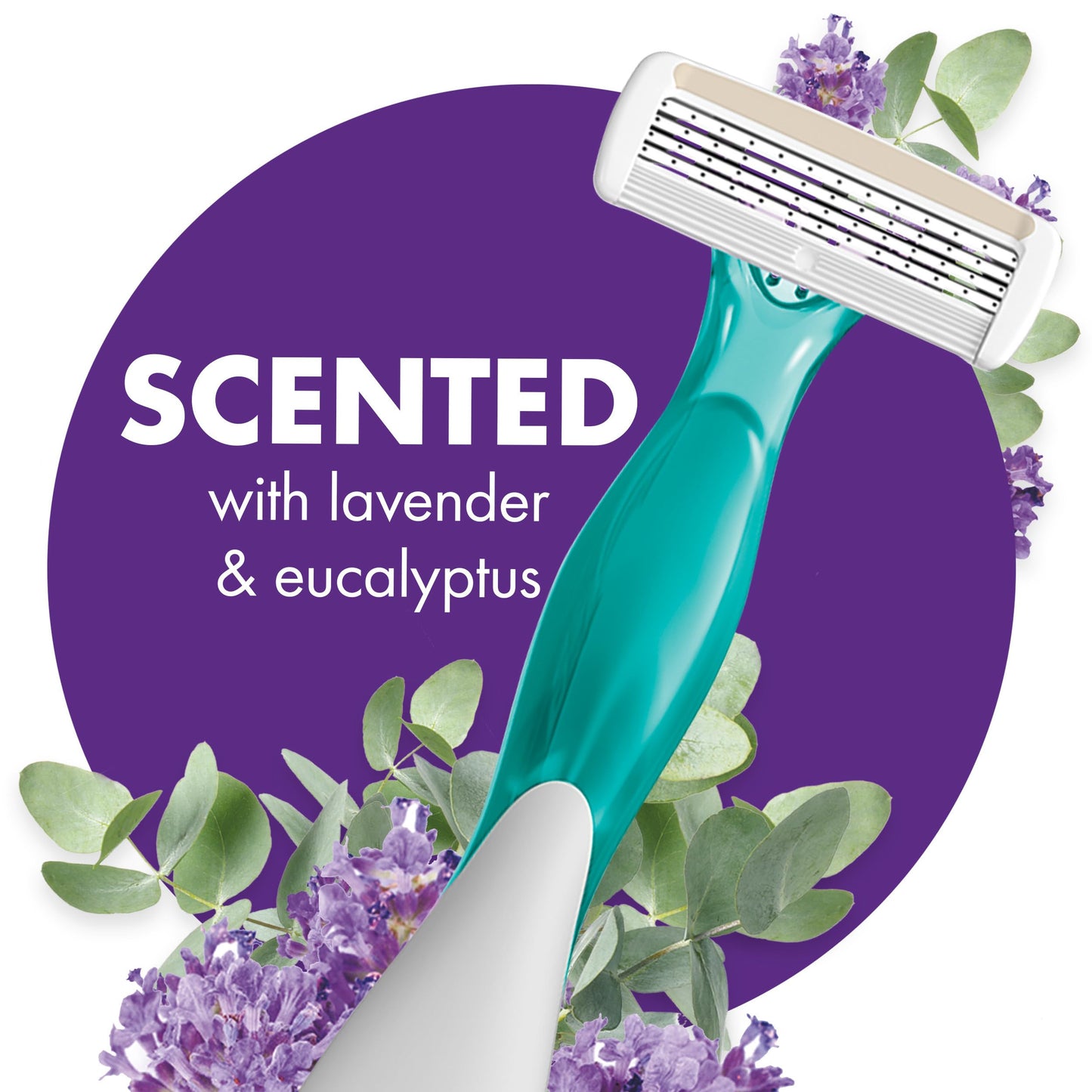 BIC Soleil 4 Escape Women's Disposable 4-Blade Razors, Lavender & Eucalyptus Scented Handles for Smooth Shaving, 4-Pack Beauty and Personal Care BIC