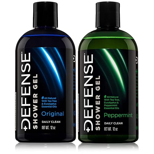 Defense Soap Tea Tree Body Wash (Original + Peppermint) | All Natural Organic Shower Soap for Athletes | Odor Control & Skin Fungal Protection