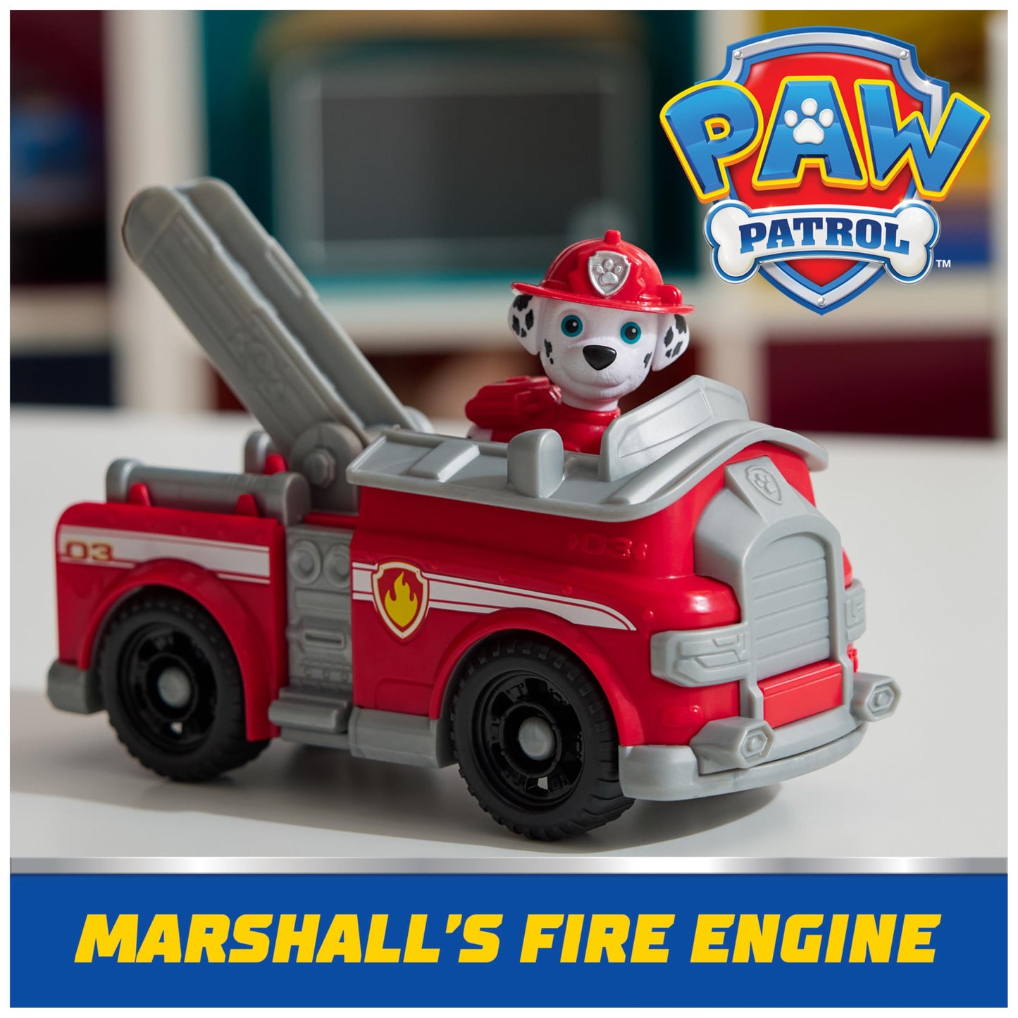PAW Patrol, Marshall’s Firetruck, Toy Vehicle with Collectible Action Figure, Sustainably Minded Kids Toys for Boys & Girls Ages 3 and Up