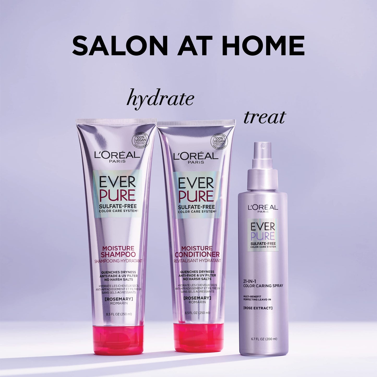 L'Oreal Paris EverPure Moisture Sulfate Free Conditioner for Color-Treated Hair, 8.5 Ounce (Set of 2)