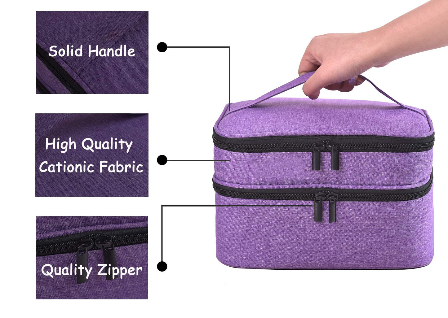 ZFZGFRCS Nail Polish Organizer- Holds 30 Bottles Nail Supply Organizers and Storage Double-layer Nail Bag Organizer Case Nail varnish Organizer Nail