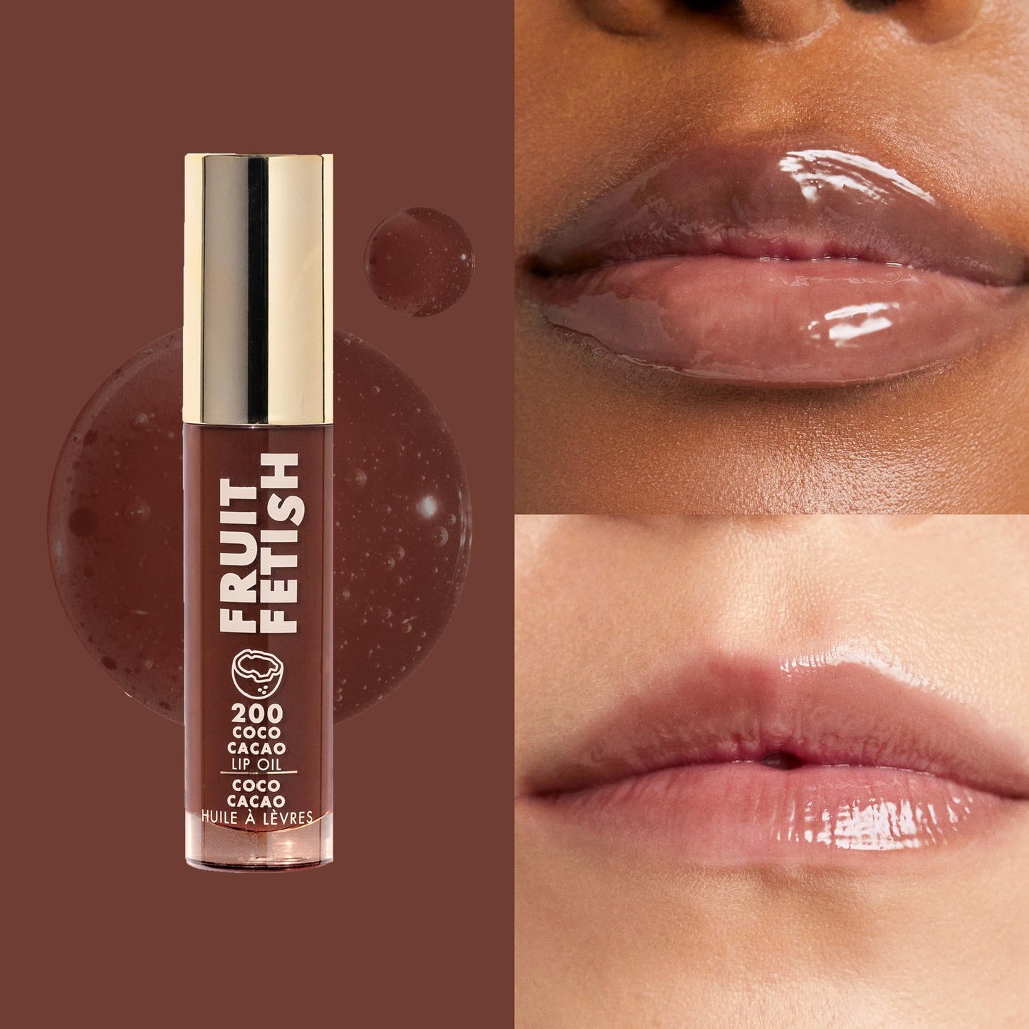 Milani Fruit Fetish Lip Oil, Tinted Lip Gloss & Hydrating Lip Oil Treatment, Moisturizing Non Sticky Clear Shine, High Shine Lip Balm for Dry Lips