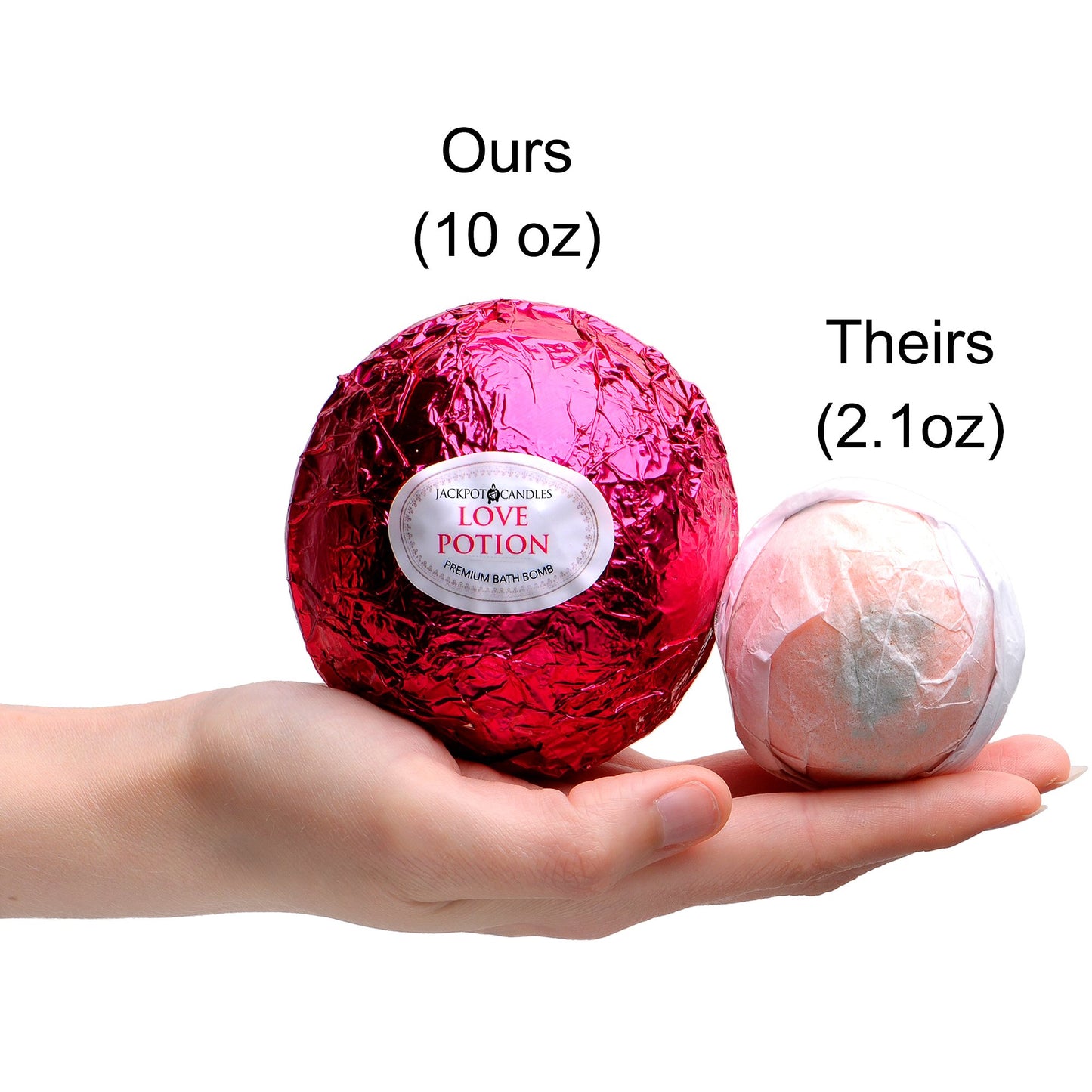 Love Potion Bath Bomb with Necklace Created with Crystal Extra Large 10 oz. Made in USA