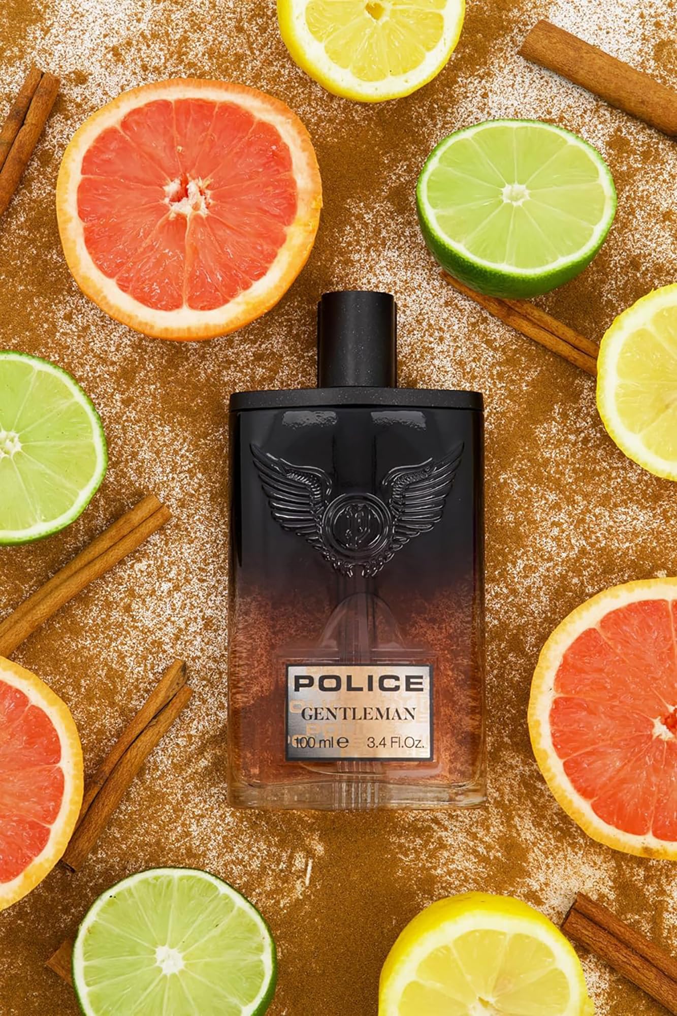 Gentleman By Police - Fragrance For Men - Refined And Charismatic - Top Notes Of Bergamot, Lemon, Grapefruit - Heart Notes Of Cinnamon, Saffron - Base