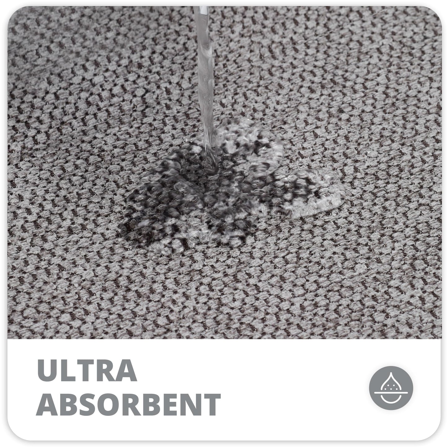 Ultra Thin Bath Mat – Non-Slip, Quick Dry, Absorbent Rubber Bathroom Rug, Machine Washable – Grey, 17x27 Inch, Low Pile