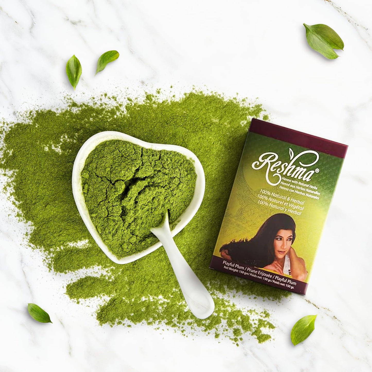 Reshma Beauty Ayurvedic Henna Hair Color Blend - Henna & Indigo with Herbal Extracts - Natural Plum/Burgundy Hair Color for Gray Blending - Heena
