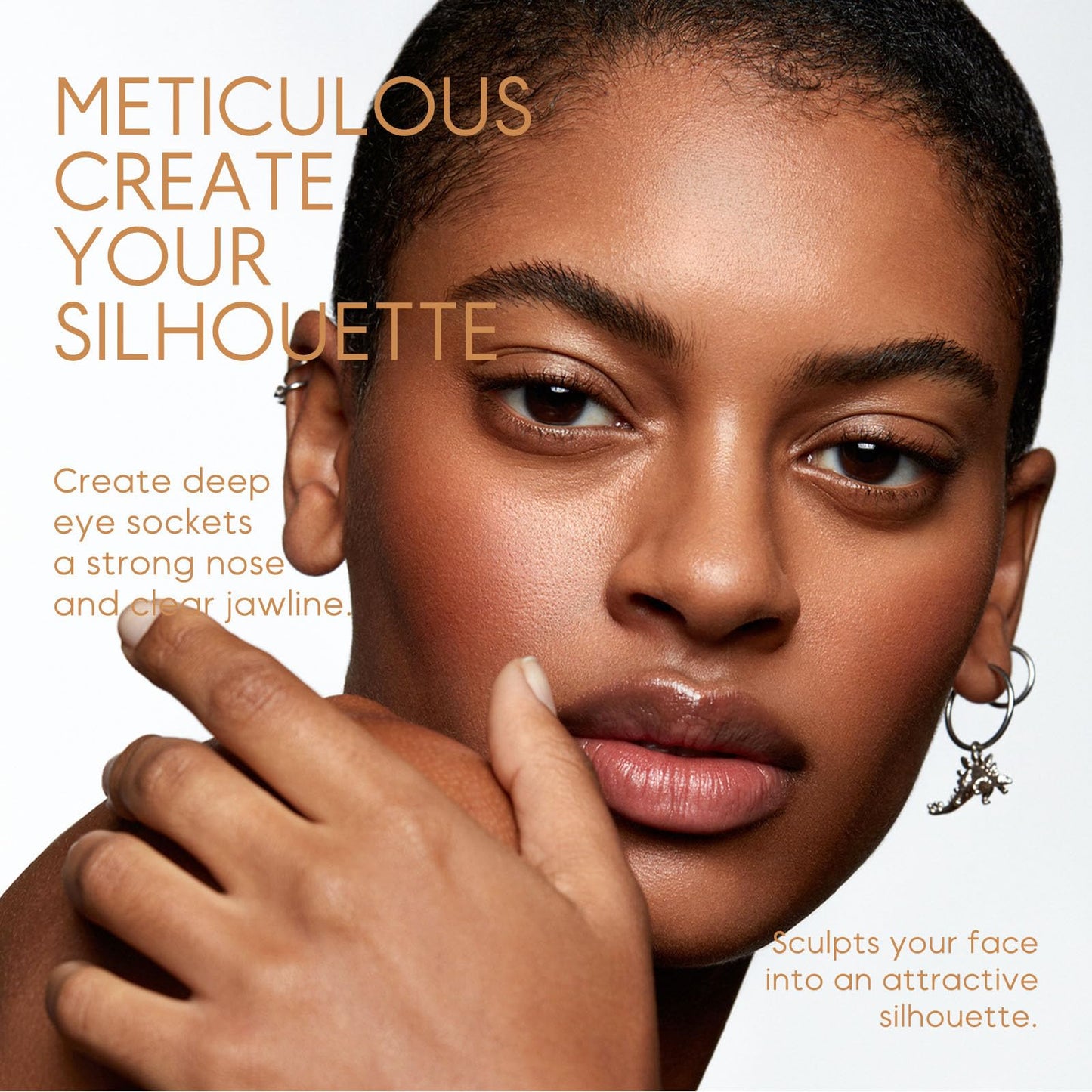 Contour Reshaping Contouring Cream,Warm Toned Cream Bronzer Easy to Sculpt the Face and Create a Nature Stereoscopic Makeup with Mini Cushion |