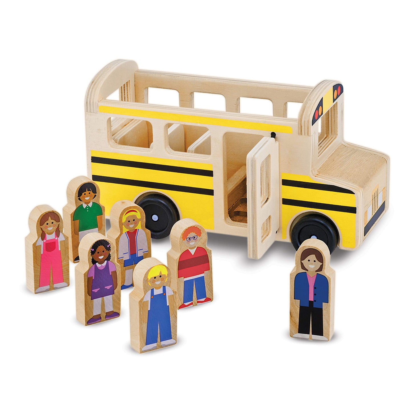 Melissa & Doug School Bus Wooden Play Set with 7 Play Figures