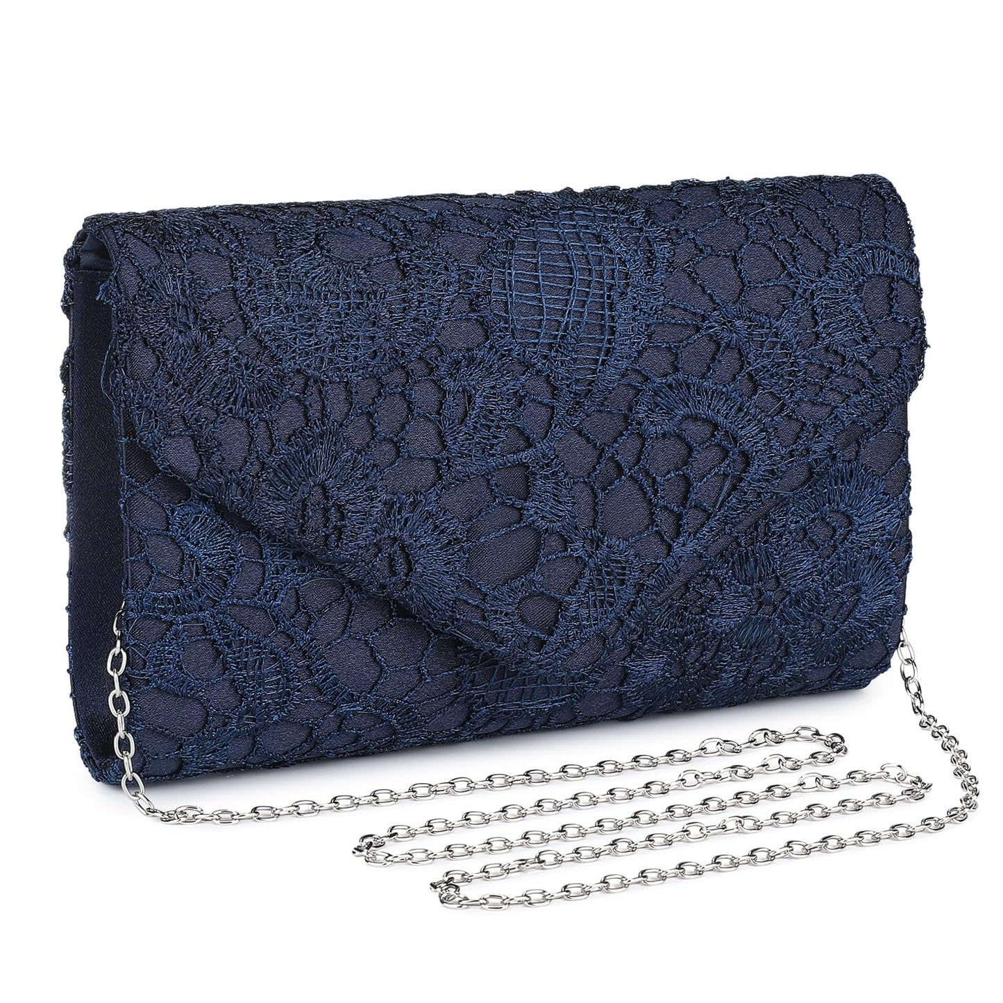 UBORSE Lace Clutch Purses for Women Royal Blue Floral Evening Bag Envelope Formal Clutch Bag Party Prom Cocktail Purses