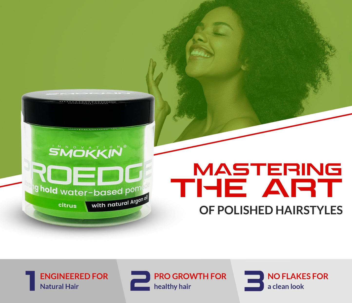 INNOVATION SMOKKIN PROEDGE Edge Control, Braiding Gel, Locking & Twist Styling Pomade, Versatile Styling Gel for Diverse Hair Types, Green