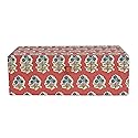 Fabric Covered Jewelry Box with Floral Pattern and Interior Mirror, Multicolor