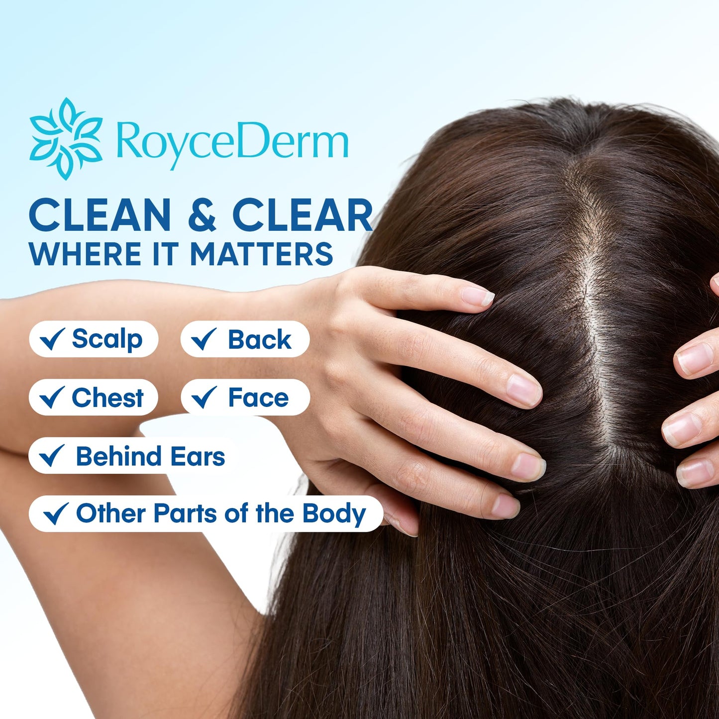 Roycederm 3-Step Routine Bundle for Seborrheic Dermatitis & Psoriasis Scalp Care - Shampoo + Conditioner + Calming Serum