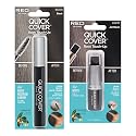 RED by Kiss Quick Cover Gray Hair Touch Up, Moisturize and Shine, Brush Type & Stick Type Set (Black)