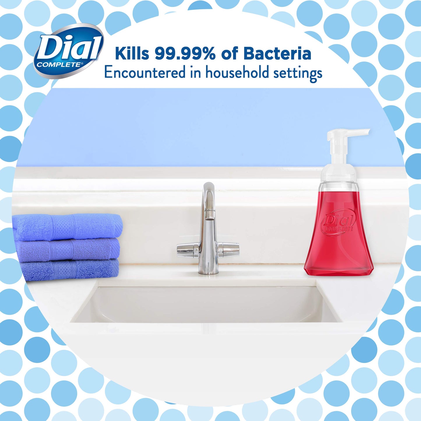 Dial Antibacterial Foaming Hand Wash, Power Berries, 7.5 Oz Pump Bottle, 8/carton