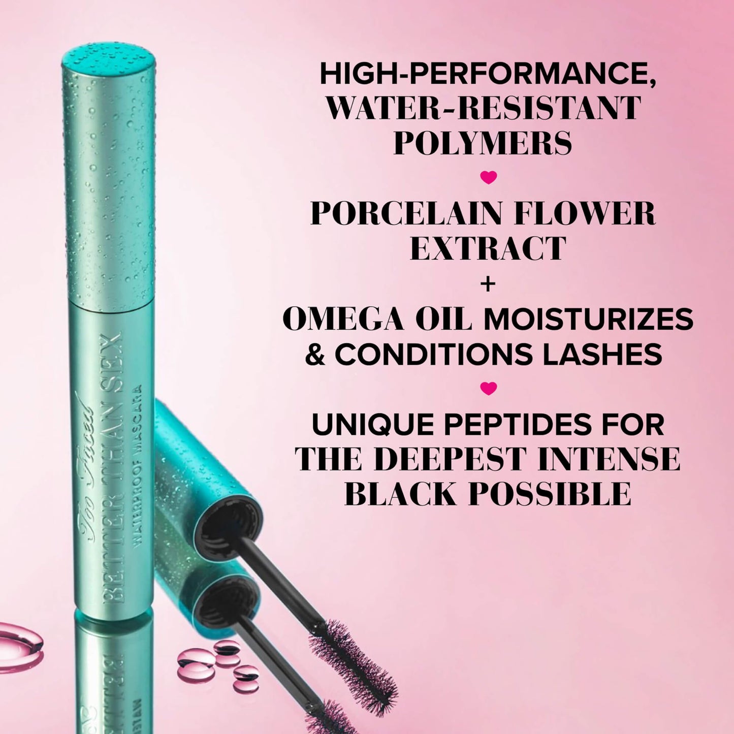 Too Faced Better Than Sex Waterproof Mascara | Volumizing and Lengthening Waterproof Mascara + Hourglass Brush | Formula for Dramatic Lashes | Beauty and Personal Care Too Faced