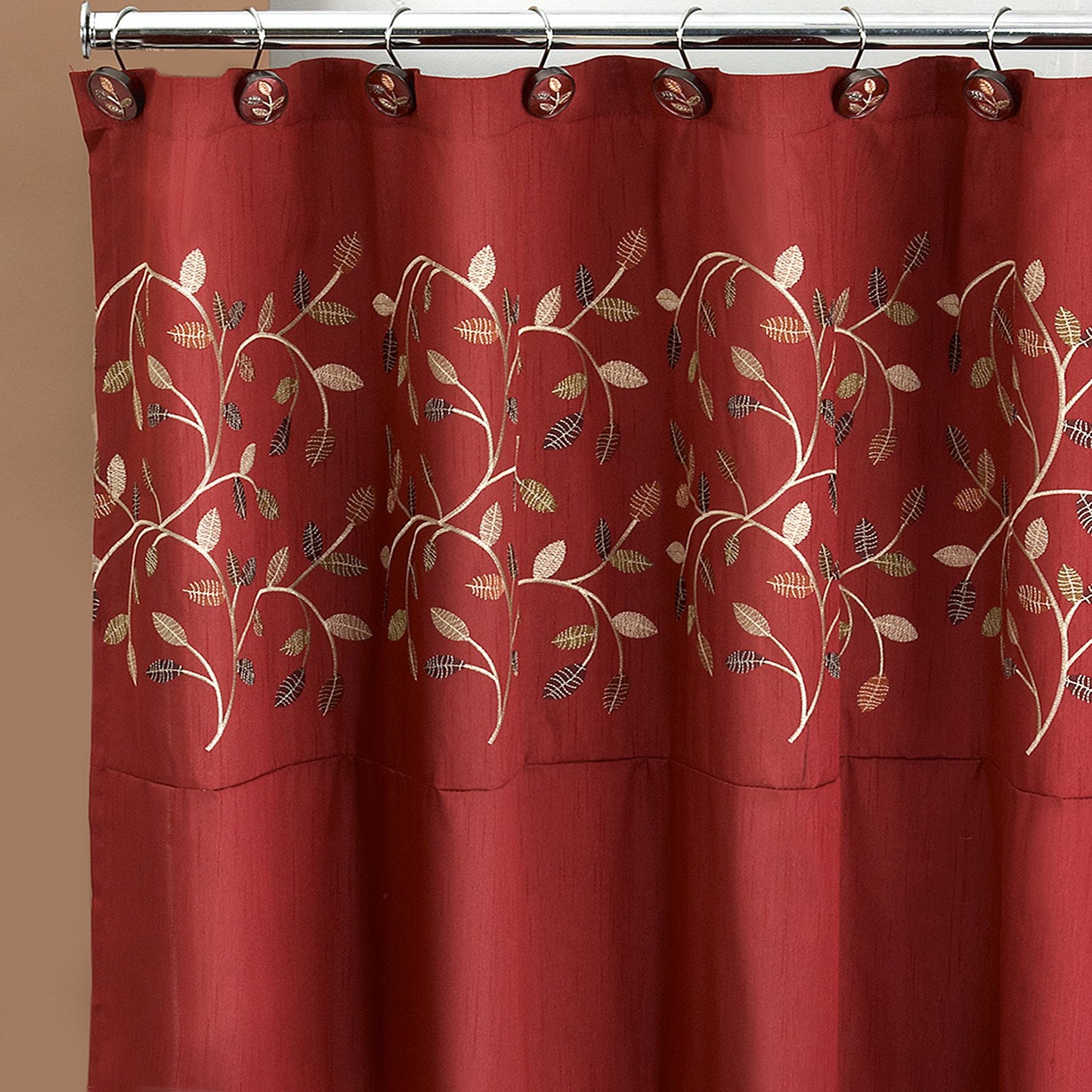 Popular Bath Aubery Shower Curtain, Burgundy 72.00" x 70.00"