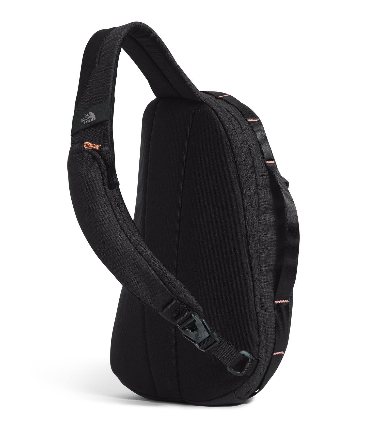 THE NORTH FACE Women’s Isabella Sling – Slim Crossbody Bag with Large Main Compartment, Water-Repellent Finish, TNF Black Light Heather/Coral