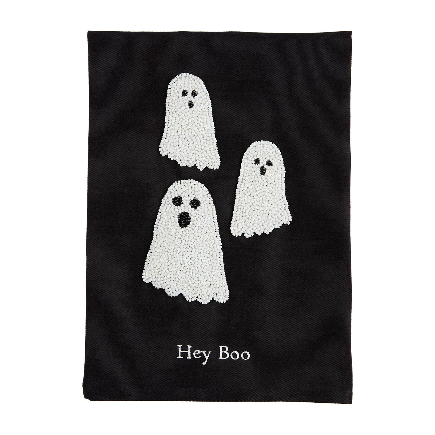 Mud Pie Halloween Bead Towel, Ghost, 26" x 14"