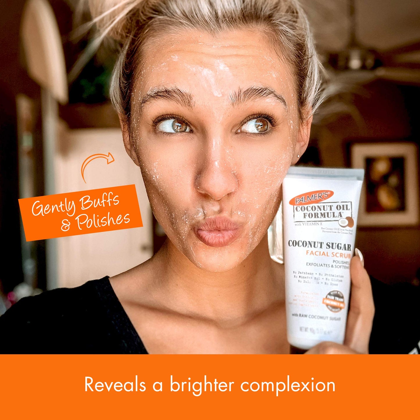 Palmer's Coconut Oil Formula Coconut Sugar Facial Scrub Exfoliator, Face Scrub to Gently Exfoliate Away Dirt and Dead Skin Cells with Chamomile