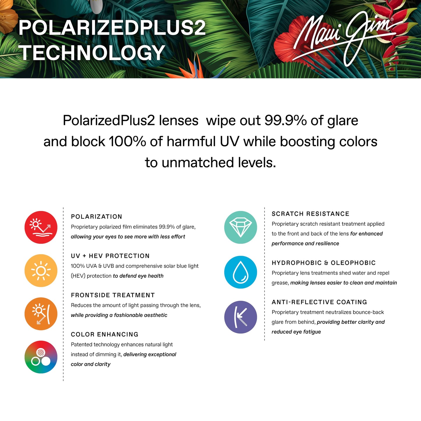 Maui Jim Men's & Women's Keahi Polarized Rectangle Sunglasses, Blue Stripe/Blue Hawaii Polarized, Medium