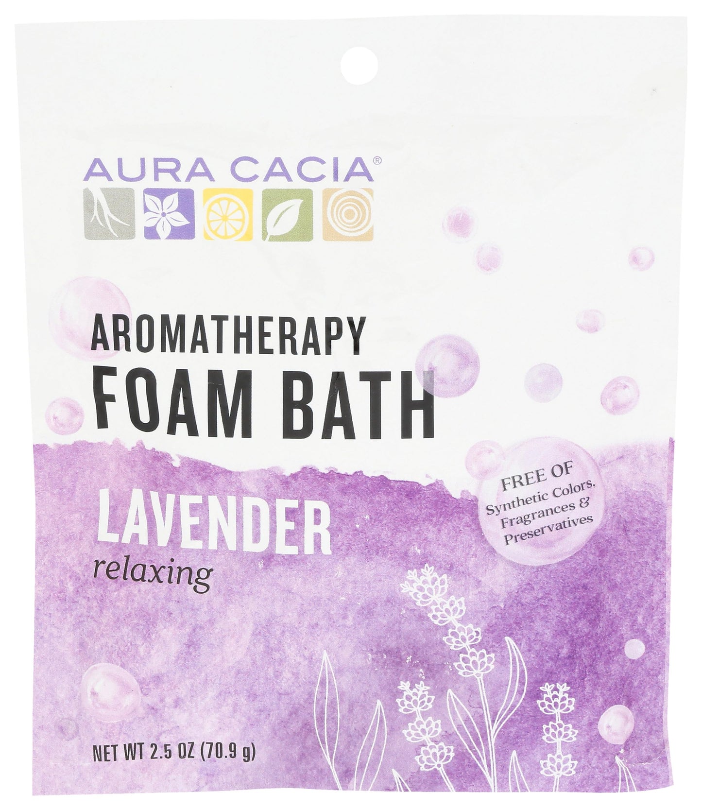 AURA CACIA Lavender Foaming Bath, 2.5 OZ