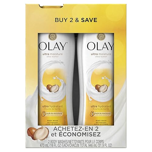 Body Wash for Women by Olay, Body Wash with Shea Butter - 16 Fl Oz- (Pack of 2)