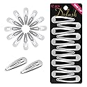 Dofash 12PCS Snap Hair Clips For Women-Non Slip & Metal Hair Barrettes, 5cm 2'' Small Clips For Thin & Fine Hair, Silver Grey