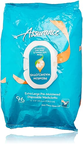 Assurance Pre-Moistened Extra Large Disposable Washcloths, 96ct