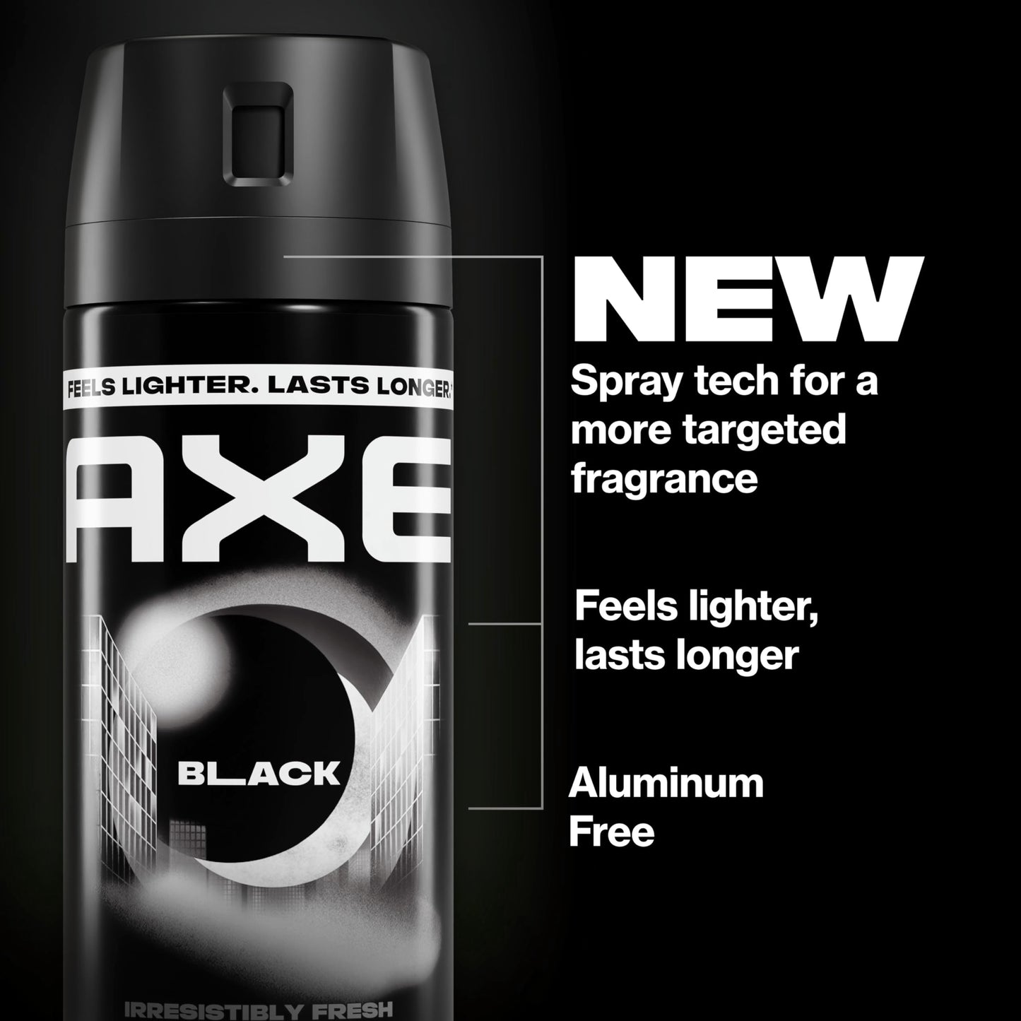 AXE Body Spray 4 Count Black 48 Hour All Over Fresh Aluminum Free 2.9 oz Beauty and Personal Care AXE