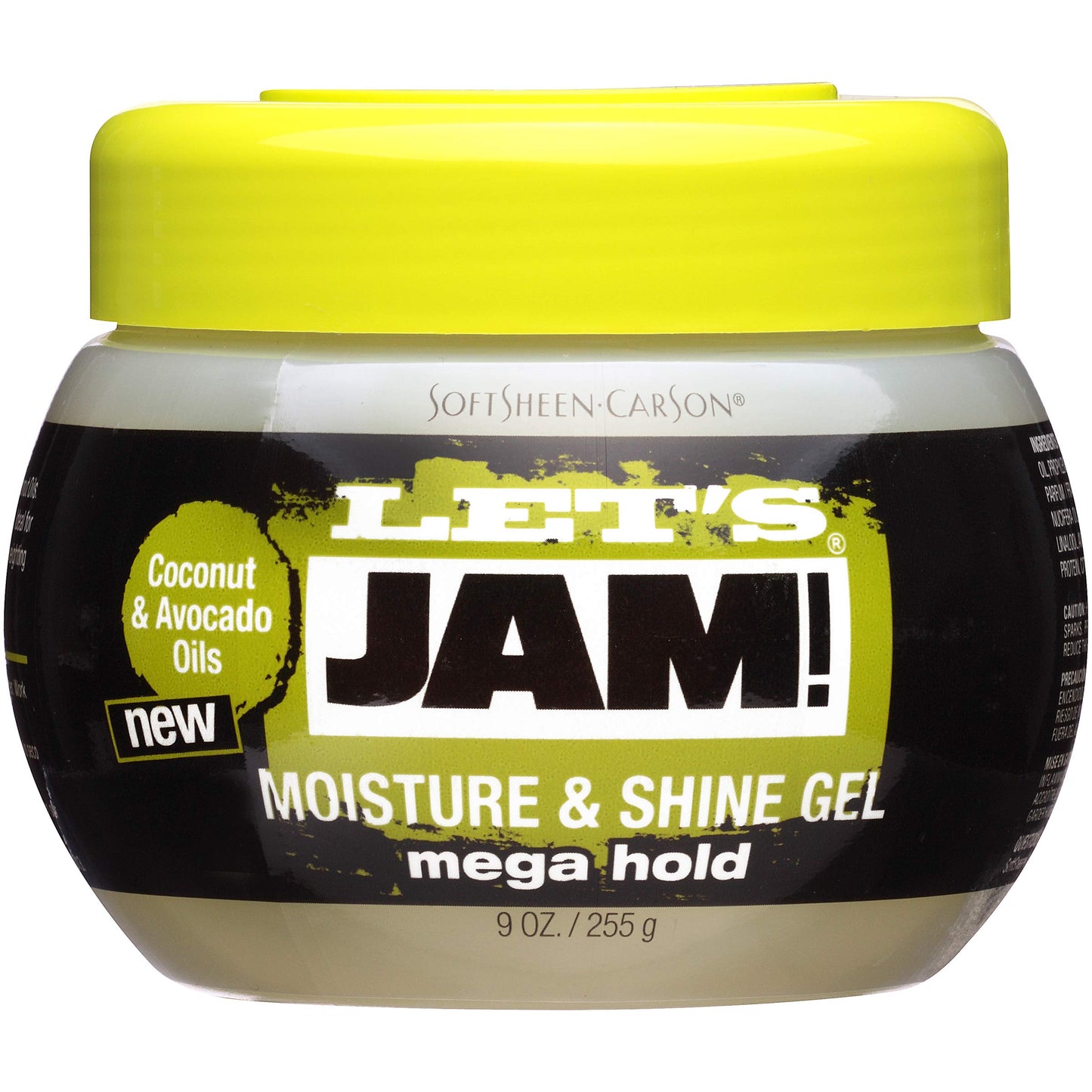 SoftSheen-Carson Let's Jam! Shining and Conditioning Gel by Dark and Lovely, Mega Hold, for all Hair Types, with Coconut Oil and Avocado Oil, No