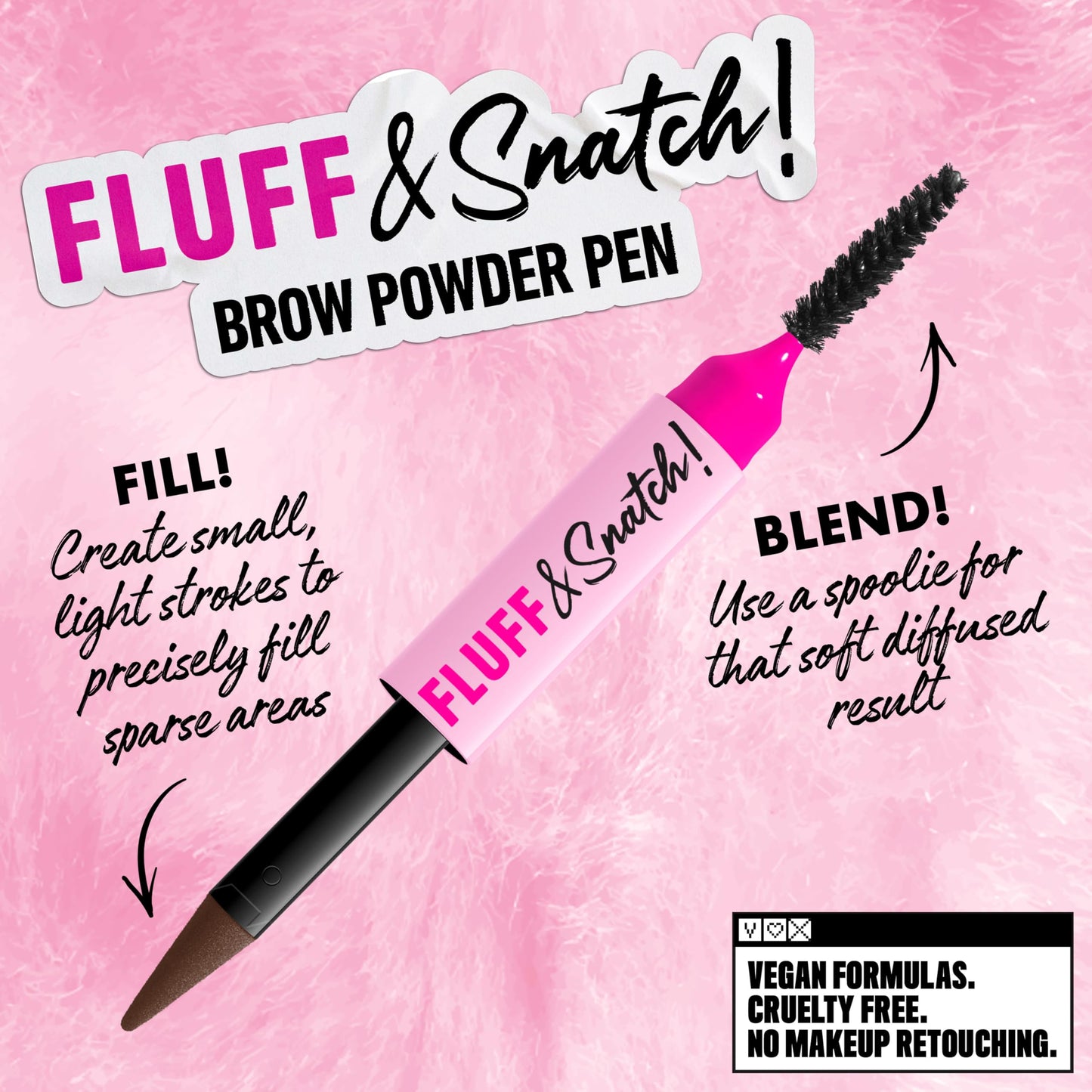 NYX PROFESSIONAL MAKEUP Fluff & Snatch Brow Powder Pen, Cream To Powder Eyebrow Pen For Soft, Defined Brows, Smudge and Transfer-Resistant Formula